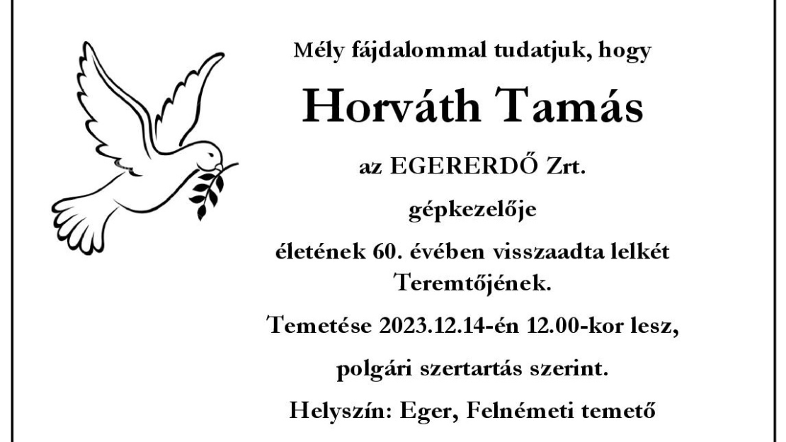 Horváth Tamás gyászhír